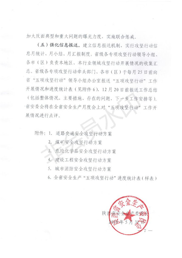 陕西省清静生产委员会关于印发全省蹊径交通煤矿危险化学品建设工程都会消防清静五项攻坚行动方案的通知-bevictor伟德官网